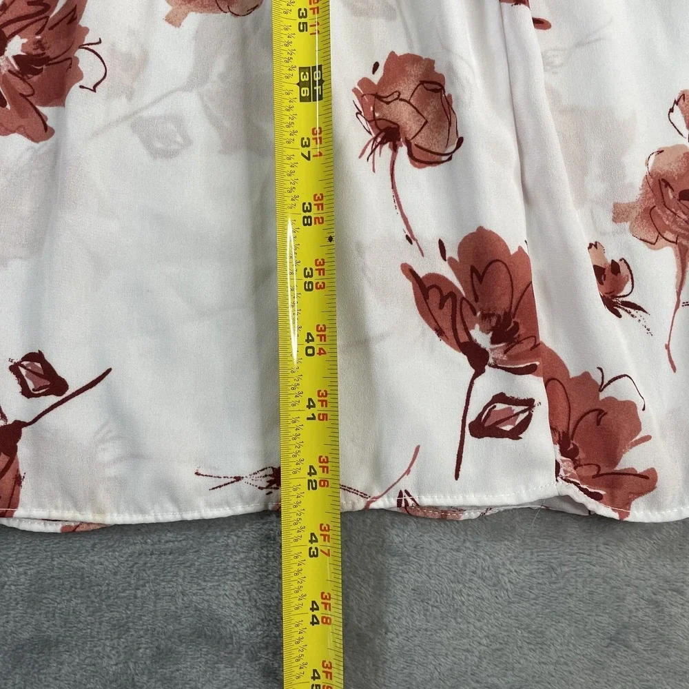 Beautees Women's Midi Dress White Floral Sz 14 Off Shoulder Elastic Waist Tiered